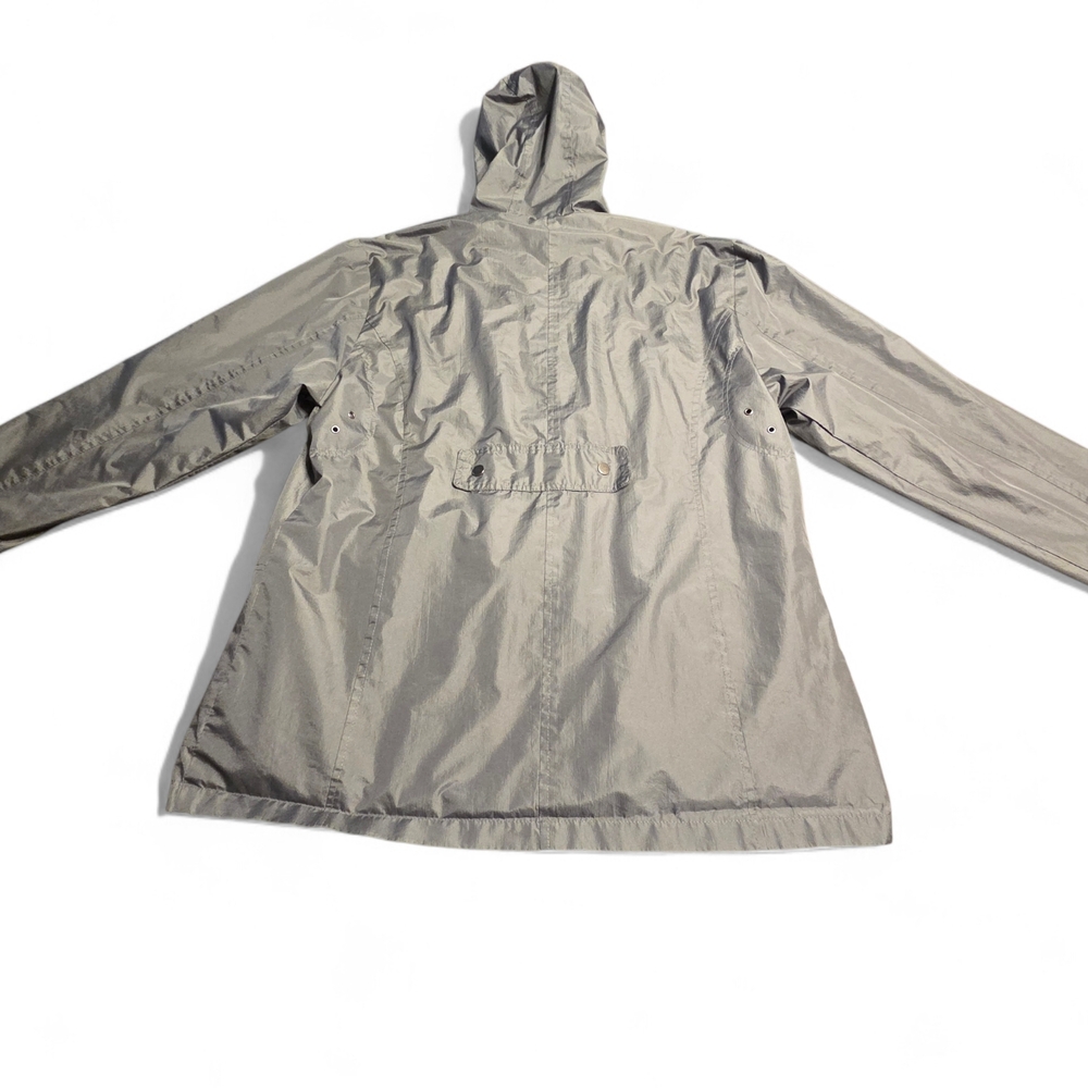 Women's Stylish Gray Raincoat with Hood - Picture 4 of 6